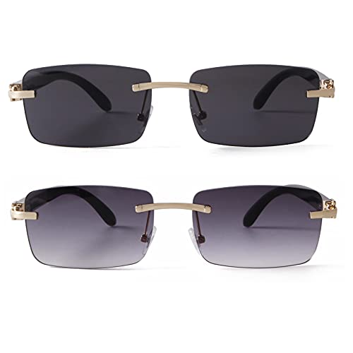 SDINM Fashion Rectangle Rimless Sunglasses for Men Women Frameless Shades by SDINM - Image 6