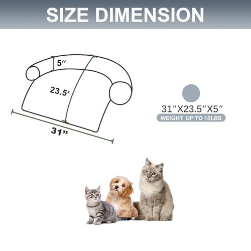 Image of Calming Dogs /Cats Bed Mats, Dog Pad Washable Removable Couch Cover, Plush Long Fur Mat for Pets, Waterproof Lining, Perfect for Small, Medium and Large Dogs and Cats (Gradient Gray, 31 inchx23 inch)