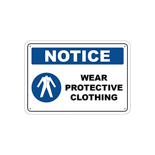 G Signage - Señal con texto en inglés "Wear Protective Clothing" con superficie reflectante de grado de ingeniería 3M (345 mm x 240 mm)