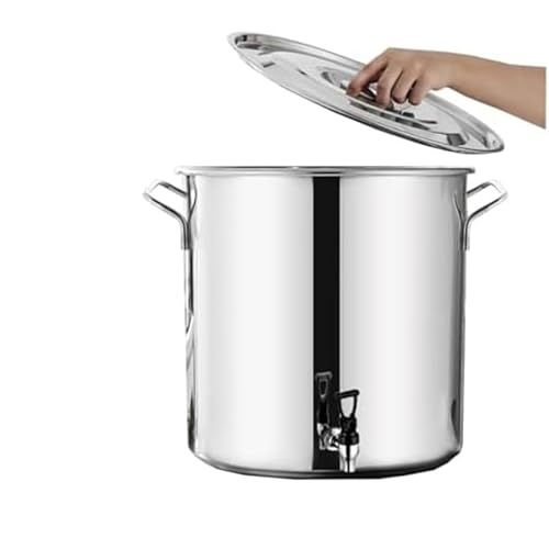 Stainless Steel Stock Pot ， Stainless Steel Home Brew Kettle Stock Pot，Thicken Milk Can With Tap For Home Outdoor(Size:25 * 40cm (10x15.7inch) (17L))