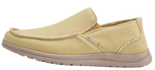 Canven Canvas Shoes Slip On Loafers Men Deck Walking Slip-ons Khaki 44/10 by Canven - Used condition - Image 2