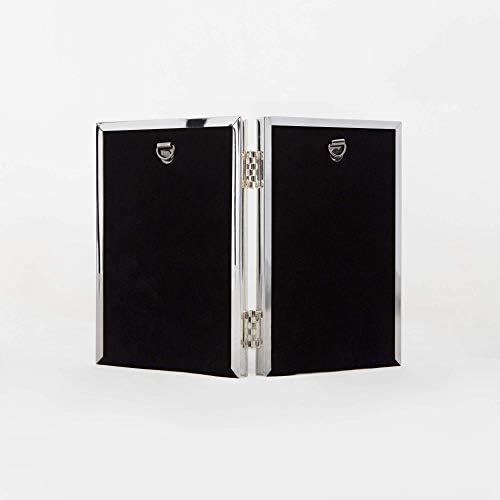 Frametigo Silver Plated Thin Edge Double Photo Frame - Fits Photo Size 5"x7" (13x18cm)