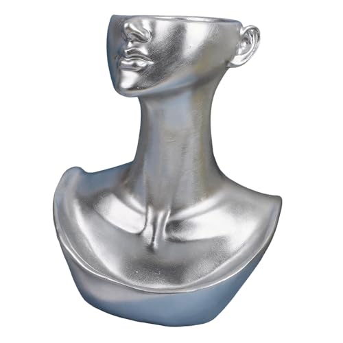 Laikoutd Busto de resina, soporte para presentación de joyería para collares, pendientes, anillos y colgantes, soporte para cabeza de maniquí, joyería, collar, pendiente