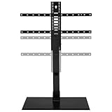SANUS Systems Table Top TV Stand with 40'-86' Swivel TV Mount - Adjustable Tilt & Swivel, Compatible with Flat Screen TVs, Modern Design, Easy Setup, Black (BSTV2-B3)