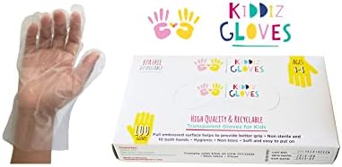 Kiddiz Gloves: Eco-friendly Disposable Gloves for Kids Ages 3 - 8. Multipurpose use - Latex free, Powder free, BPA free, 100% Recyclable