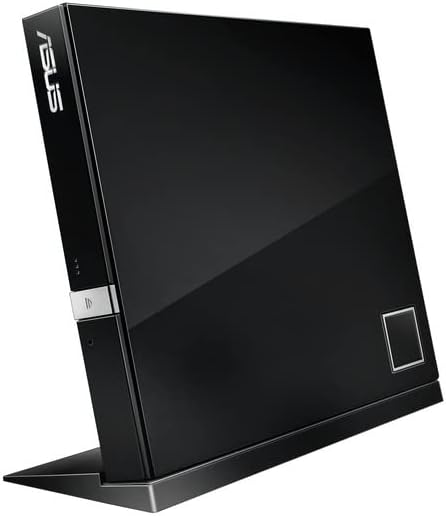 ASUS SBW-06D2X-U external 6X Blu-ray writer, Stand Design, Mac Compatible, M-DISC support, Disc Encryption, Unlimited Webstorage(12 months), NERO Backitup, E-Media