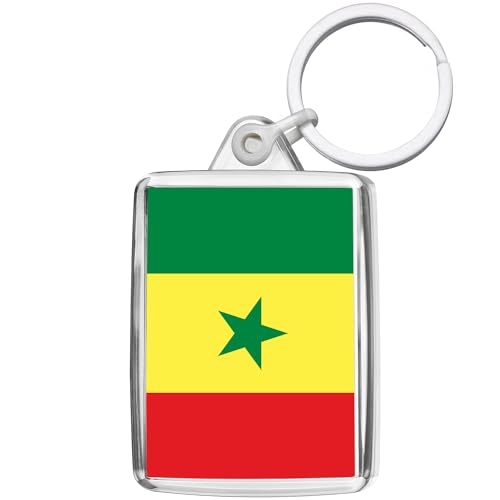 Pixly® Porte-clés drapeau du Sénégal - Cadeau souvenir sénégalais, claire, M