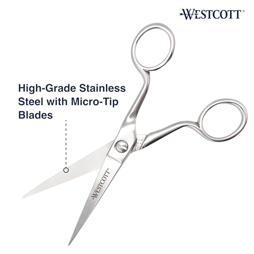 Westcott 6in Forged Paper and Fabric Scissors, Precision Scissors for Sewing and Crafts, Art, Office by Westcott - Image 3