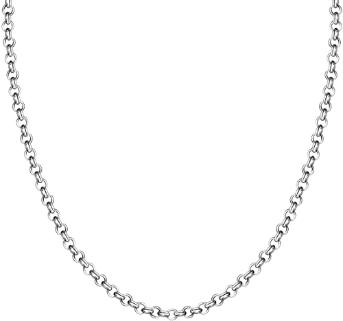 Savlano 925 Sterling Silver Solid Round Rolo Chain Necklace For Women 1.5mm, 2mm - Made in Italy Comes With a Gift Box