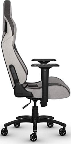 Corsair T3 Rush - Polyester Fabric Gaming Chair (Breathable Soft Fabric Exterior, Padded Neck Cushion, Memory Foam Lumbar Support, 4D Armrests, 180 Degree Recliner, Easy Assembly) Grey/Black