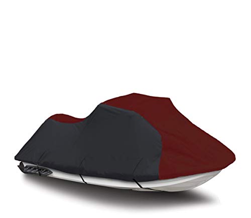 SBU Black/Burgundy Heavy-Duty TOP of The LINE Compatible for Sea Doo Sea-Doo Bombardier Jet Ski Trailerable Cover GTX 2000 2001 / GTX DI 2000