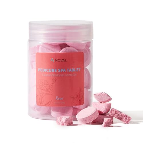 NOVAL Pedicure Spa Tablet - Fast Dissolving Gentle & Portable Foot Soak for Softening Calluses & Hydrating Skin Rose Scent