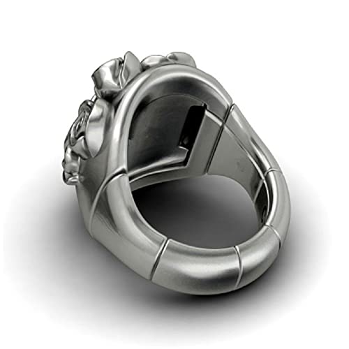 KOICCVQQ Fashion Trend Silver Rose Flower Ring for Woman Exquisite Shiny Charming Temperament Style Boho Faux Novel Design Gothic Rebellious Sadness Totem Amulet Ring Gift Engagement Size 103