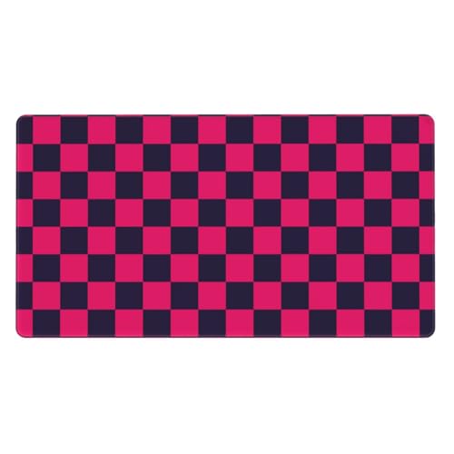 Grand tapis de souris de jeu avec bords cousus durables et imprimé à carreaux élégant