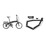FISCHER Unisex – Erwachsene 62379 E-Bike, schwarz matt, Rahmen = 30 cm & 85852 Faltschloss inkl Halterung und 2 Sicherheitsschlüssel | schwarz 85 cm