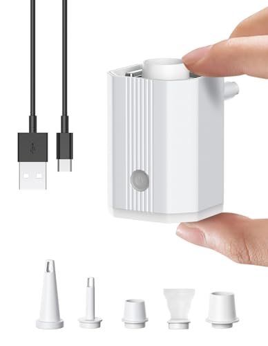 Portable Air Pump, 1600mh Battery Capacity with USB Cable, Rechargeable, for Inflating Pool Floats, Toys, Outdoor Air Beds, Vacuum Storage Bags, and Also Supports Deflation.