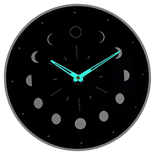 Besportble Luminous Wall Clock Home Decor Round Wall Clock Office Wall Clock Moon Design Wall Clock Glow In The Dark Wall Clock Large Wall Clock Living Room Wall Clock Decorative Wall Clock #TOP10