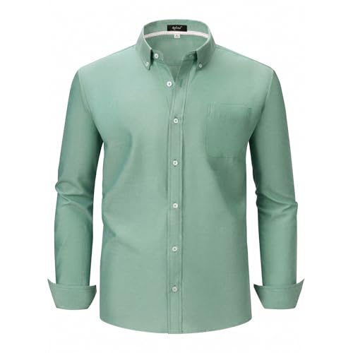 Oxford Dress Shirts for Men Big and Tall (Size XXL-6XLT) Button Down Long Sleeve Collared Shirts