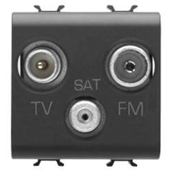 Gewiss - Gw12382 - Presa Tv Fm Sat 2M Nero