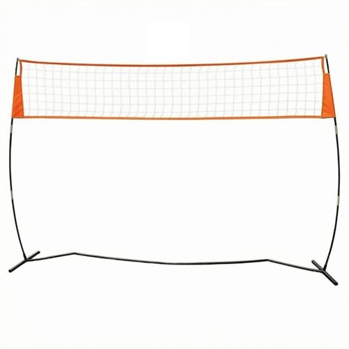 Red de voleibol portátil de malla blanca con sistema adaptable para interior y exterior