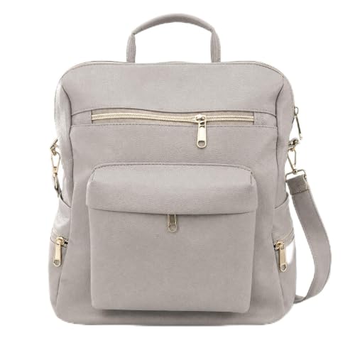 Ziree Style Women’s Premium PU Leather Backpack, 3-Way Convertible Backpack Shoulder Bag & Handbag, 10–12 L Spacious Multi-Pocket Daypack, Adjustable Detachable Straps, Fits Up to 13 Inch Laptop