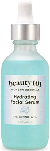 Beauty 101 Hydrating Facial Serum with Hyaluronic Acid, 2 oz | Made in USA, Cruelty Free, Paraben Free