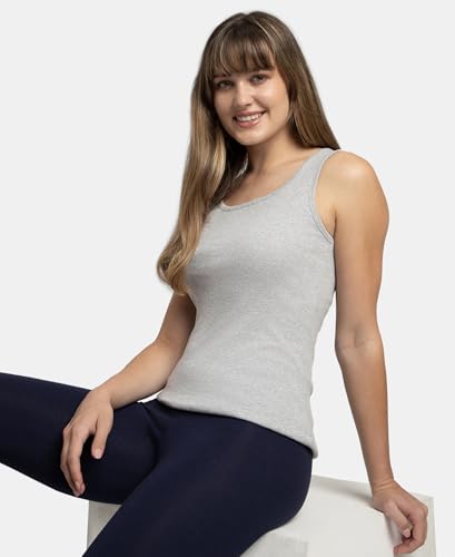Image of Jockey A113 Women's Super Combed Cotton Rib Fabric Slim Fit Solid Tank Top