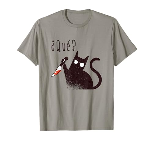 Spanish Language Funny Cat With A Knife Says What T-Shirt