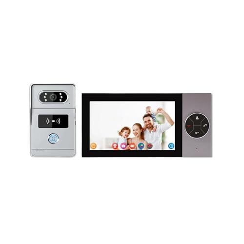 WAFOHSR Timbre con Videoportero WiFi Tuya 1080P, Pantalla Táctil De 7 Colores, Aplicación Inteligente, Kits Intercomunicación For El Hogar, Control Acceso RFID For Villas Audio Bidireccional