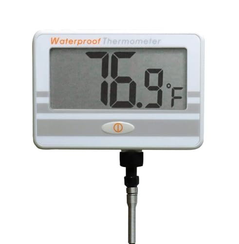 Sper Scientific Large Display Temperature Monitor 800116 – High Accuracy Thermistor Probe, Extra-Large Readable Display, Waterproof, 19” Probe with Clamp for Food Processing, Boilers & Grain - 2 pc