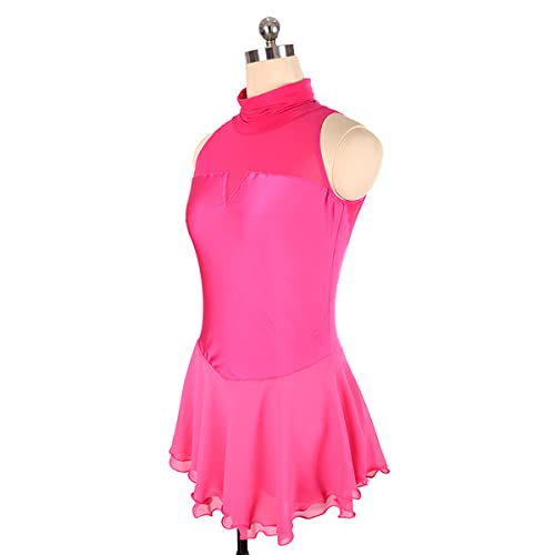 kzytamz Vestido de competição de patinação artística feminino brilhante strass fantasia de dança sem