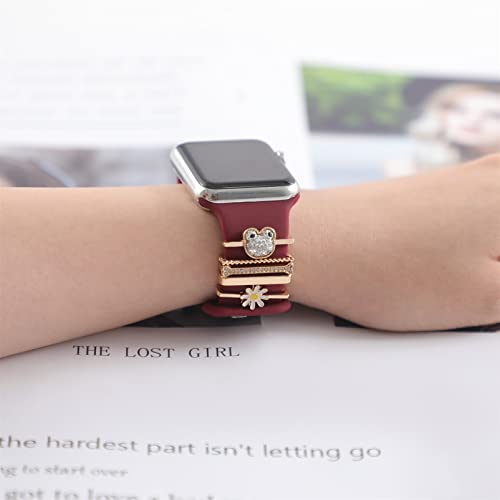 Charms for Apple Watch Straps 44mm 40mm 41mm 38mm 45mm 42mm,Shiny Decorative Ring Loops for iWatch series 8 7 6 5 4 3 Galaxy watch 5 Galaxy watch 4 Women watch Accessories - Image 3