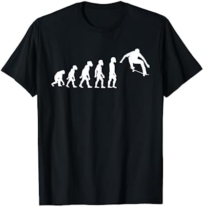 Funny Human Skateboarding Evolution Skater Skateboarder T-Shirt
