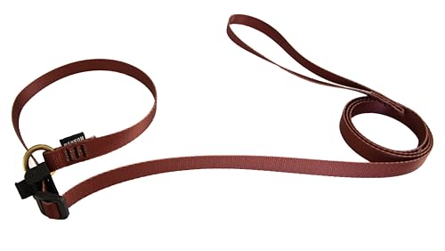 Guia Unificada Barkon Dog 15mm Poliéster (Marrom, 1,50 metros)