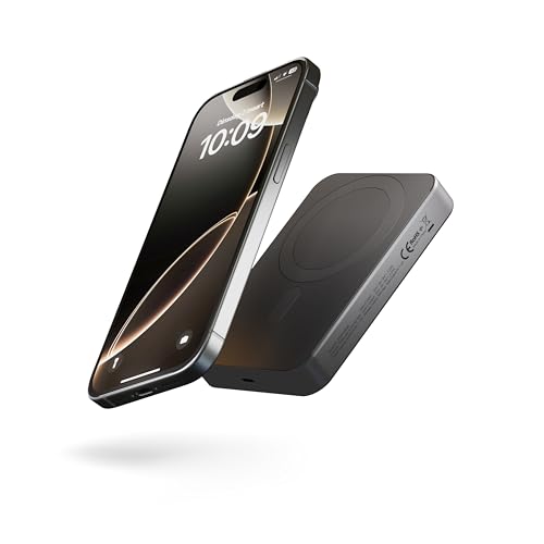 Power Bank Qi2 Zens Slim Aluminium 10k mAh avec chargeur sans fil 15W noir pour iPhone et AirPods