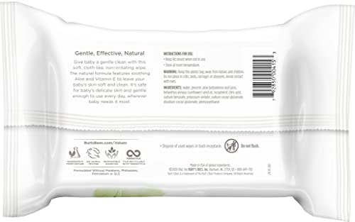 Burt's Bees Baby Chlorine-Free Wipes, 72 Count (Pack Of 1) - Packaging May Vary #TOP2