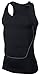 LANBAOSI Men's Breathable Sport Vest Sleeveless Compression Tank Top Black Medium