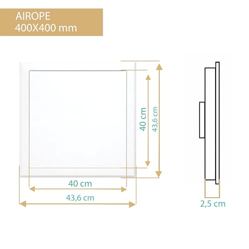 AIROPE – 400X400 MM Revisionsklappe aus Stahl Weiß, mit Druckmechanismus und Verriegelung, für Decke und Wand, seitliche Öffnung Links/Rechts, Zugangsklappe für Wasserzähler, Badewanne, Rohre