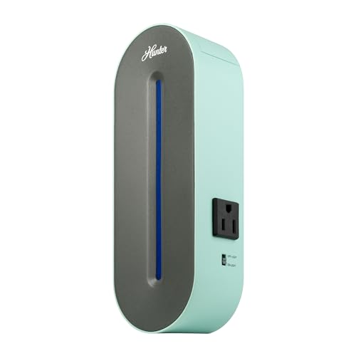 Hunter Plug-in UV Air Sanitizer, Aqua – Whisper Quiet UV-C Air Sanitizer, Matches A Variety of Room Decors and Styles