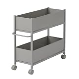 [山善] 頑丈 押入れ(クローゼット)収納 ラック 幅28×奥行76×高さ64.5cm 耐荷重 各棚20kg ストッパー付きキャスター 組立品 グレージュ NOPR-7526(GG)