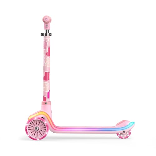 Jetson Twee 3-Wheel Light-Up Kick Scooter, Kids’ Scooter with LavaTech Deck Lights, Adjustable Handlebar Height, 4.7-Inch Wheels, Ages 3+, (Pink) by Jetson - Used condition - US$41.39