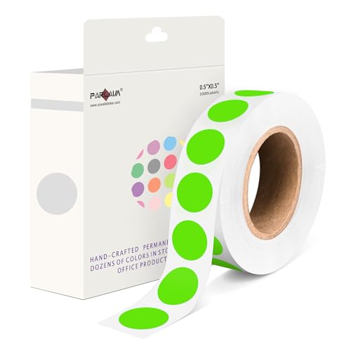1000pcs 0.5 inch Diameter Round Dot Sticker, Light Green Color Circle Label
