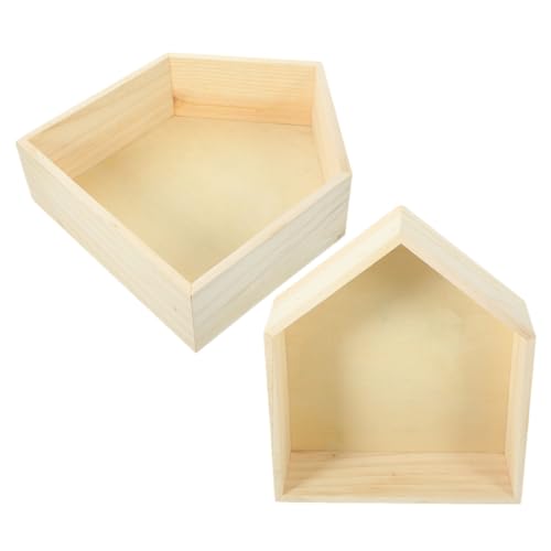 Étagères murales maison bois massif Artibetter 2pcs pour ranger la chambre