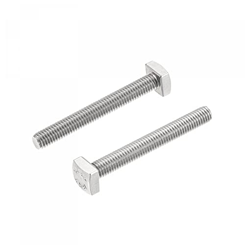 uxcell Square Head Bolt, 2pcs M5x35mm Fully Thread 304 Stainless Steel Grade C Square Machine Screws
