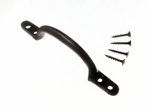 Onestopdiy.com Chrome,Black 2 X Hotbed Front Fix Sash Pull Handles Black Japanned 6 Inch 150Mm