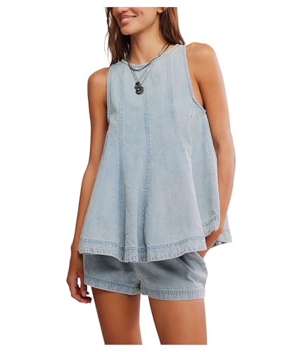 Free People, Womens, Cassius Denim Set, Bleachout, X-Small