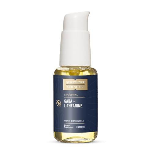 Quicksilver Scientific Liposomal GABA + L Theanine – Calm, Stress Response & Brain Support – Bioavailable GABA Supplement with L Theanine 100mg (1.7oz/50ml)
