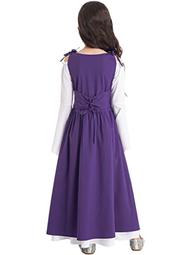 Disfraz para niñas vestido princesa medieval morado talla 16 miniatura 3