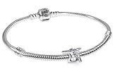 PANDORA Conjunto de inicio de pulsera para mujer, lote, plateado brillante, con diseño de birrete de graduación azul, ideal para regalar en una ocasión especial. 21757 21 cm