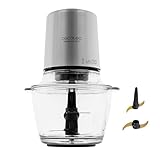 Cecotec Picadora Eléctrica TitanGlass 1000 Spatula. 500W, 4 Cuchillas Titanio, Pica, Trocea y Corta, ControlSpeed, Bol Cristal 1L, 2 Velocidades, Botón Pulso, Tapa a Presión, Regulable, Lavavajillas